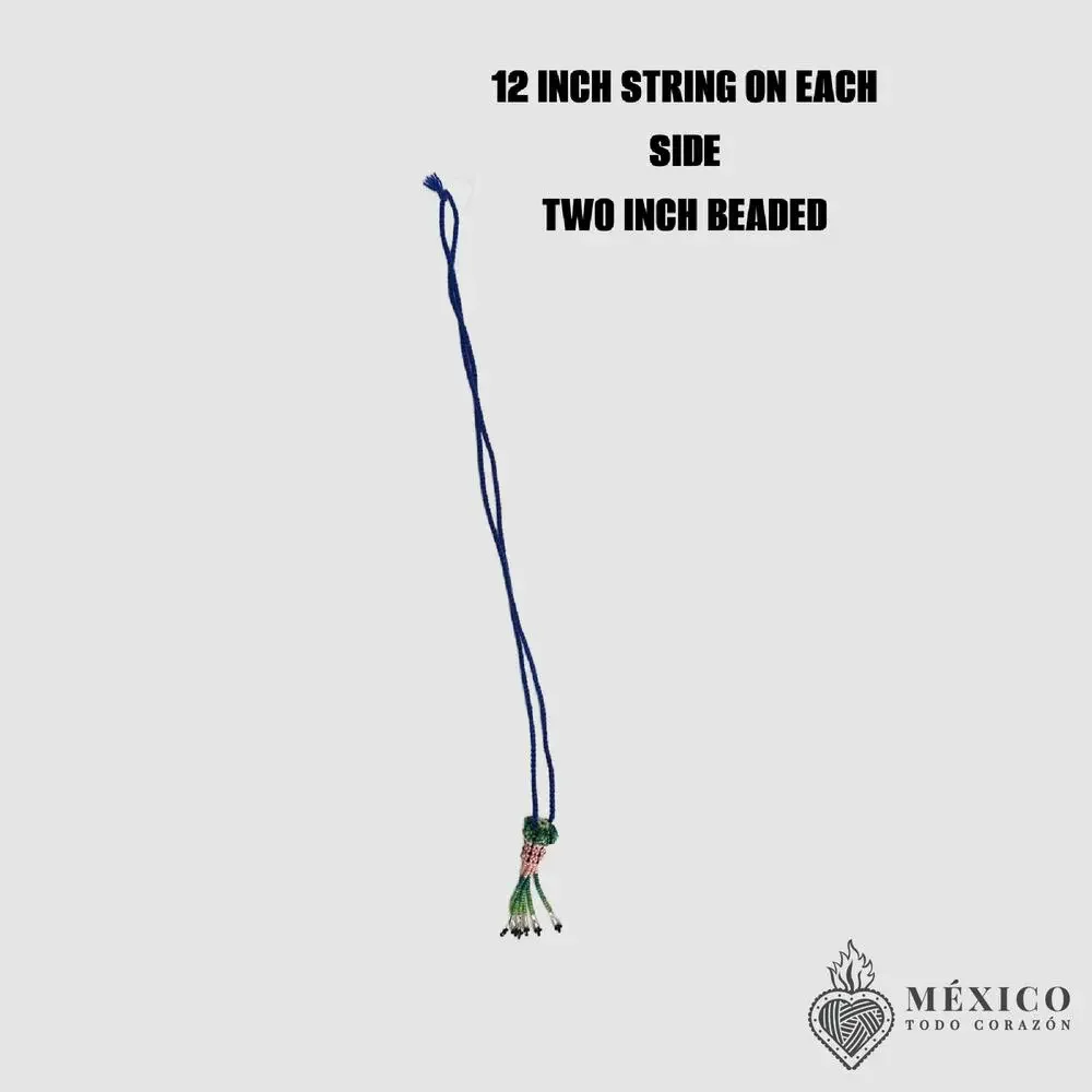 Mexican necklace 12 inches long each side 2 inch stone solder